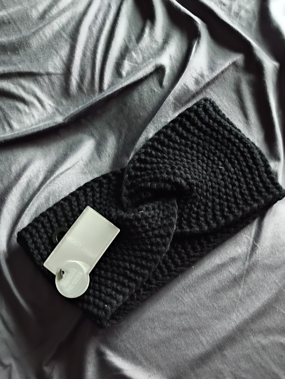 Black Knitted Twist Headband